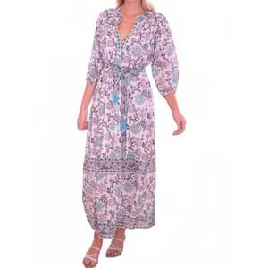 NEW BELL katherine maxi dress in light turquoise & purple floral